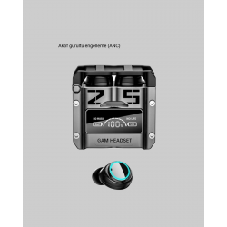 Mey İthalat® Kablosuz Bluetooth 5.3 Kulaklık – Aktif Gürültü Engelleme ve Gecikmesiz Oyun Modu