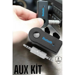 Mey İthalat® Kablosuz Bluetooth Aux Araç Kiti Siyah Hafıza Kartlı