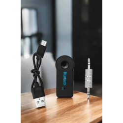 Mey İthalat® Kablosuz Bluetooth Aux Araç Kiti Siyah Hafıza Kartlı