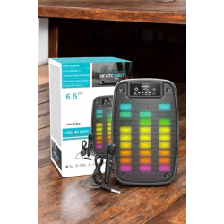 Mey İthalat® Kablosuz Bluetooth Hoparlör Taşınabilir 6.5 inç LED Işık Kareoke