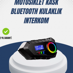 Mey İthalat® Kablosuz Bluetooth İnterkom IP65 Suya Dayanıklı 40mm HD Ses ve 40 Saat Pil