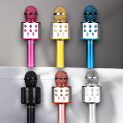 Mey İthalat® Kablosuz Bluetooth Karaoke Mikrofon USB ve AUX Girişli, Yüksek Ses Kalitesi