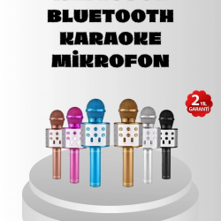 Mey İthalat® Kablosuz Bluetooth Karaoke Mikrofon  Yankı Efektli