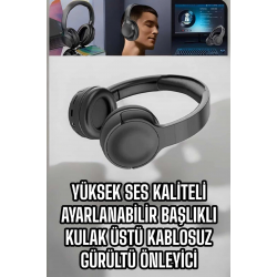 Mey İthalat® Kablosuz Bluetooth Kulaklık ANC/ENC Destekli Kulak Üstü Yüksek Ses Kaliteli