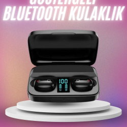 Mey İthalat® Kablosuz Bluetooth Kulaklık Android ve İOS Uyumlu Led Göstergeli Powerbankli
