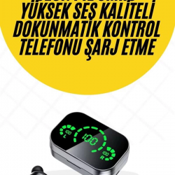 Mey İthalat® Kablosuz Bluetooth Kulaklık Çift Telefon Destekli Powerbankli Dijital Göstergeli