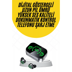 Mey İthalat® Kablosuz Bluetooth Kulaklık Çift Telefon Destekli Powerbankli Dijital Göstergeli