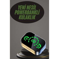 Mey İthalat® Kablosuz Bluetooth Kulaklık Çift Telefon Destekli Powerbankli Dijital Göstergeli
