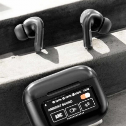 Mey İthalat® Kablosuz Bluetooth Kulaklık Ekranlı Uzun Şarj Süreli ANC Destekli