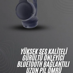 Mey İthalat® Kablosuz Bluetooth Kulaklık Kulak Üstü Ayarlanabilir Uzun Ömürlü