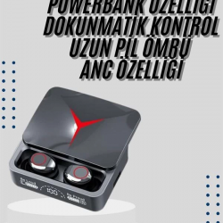 Mey İthalat® Kablosuz Bluetooth Kulaklık Powerbank Özellikli Göstergeli Hd Mikrofon