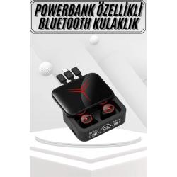 Mey İthalat® Kablosuz Bluetooth Kulaklık Powerbank Özellikli Göstergeli Hd Mikrofon
