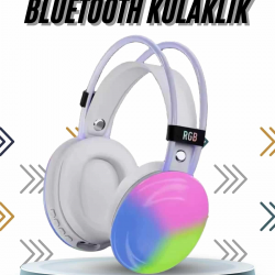 Mey İthalat® Kablosuz Bluetooth Kulaklık RGB Işıklı Kulak Üstü 5.3 Bluetooth Bağlantılı