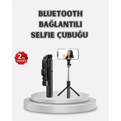 Mey İthalat® Kablosuz Bluetooth Selfie Çubuğu – 360° Dönebilir Başlık, Taşınabilir ve Şık Tasarım