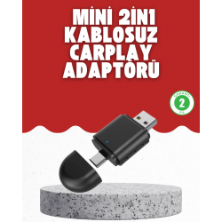 Mey İthalat® Kablosuz CarPlay Dönüştürücü – Akıllı Tak & Çalıştır Araç Adaptörü