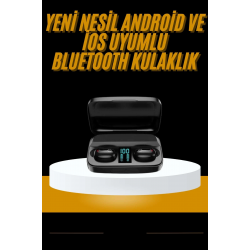 Mey İthalat® Kablosuz Dijital Göstergeli Çağrı Cevaplayabilen TWS 5.0 Bluetooth Kulaklık