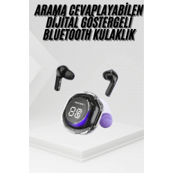 Mey İthalat® Kablosuz Dijital Göstergeli Powerbanklı IOS ve  Android Uyumlu Gaming Kulaklık