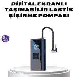 Mey İthalat® Kablosuz Dijital Lastik Şişirme Pompası LED Işıklı 80W
