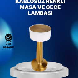 Mey İthalat® Kablosuz Dokunmatik Masa Lambası – Şık Modern Metal Gövde, USB Şarjlı