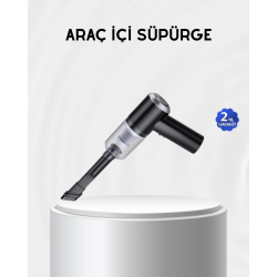 Mey İthalat® Kablosuz El Süpürgesi – Araç İçi Temizlik İçin 5500PA Güçlü Emiş, USB Şarjlı
