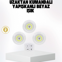 Mey İthalat® Kablosuz Gün Işığı 3’lü LED Spot Lamba Kumandalı