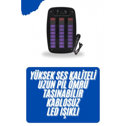 Mey İthalat® Kablosuz Hoparlör İOS ve Android Uyumlu Şarjlı SD Kart Girişli Bluetooth Hoparlör