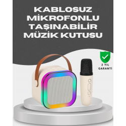 Mey İthalat® Kablosuz Karaoke Mikrofon Hoparlör Seti Güçlü Ses Çıkışı