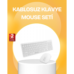 Mey İthalat® Kablosuz Klavye Mouse Takımı - Ergonomik, Sessiz ve Enerji Tasarruflu