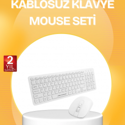 Mey İthalat® Kablosuz Klavye Mouse Takımı - Ergonomik, Sessiz ve Enerji Tasarruflu