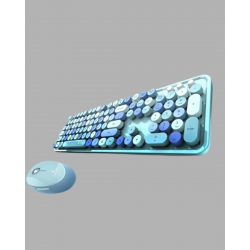 Mey İthalat® Kablosuz Klavye ve Mouse Seti – Sessiz Tuş, Retro Tasarım