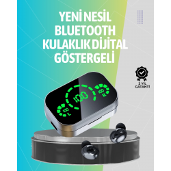 Mey İthalat® Kablosuz Kulak İçi Bluetooth Kulaklık – Dokunmatik Kontrol ve LED Şarj Ekranı