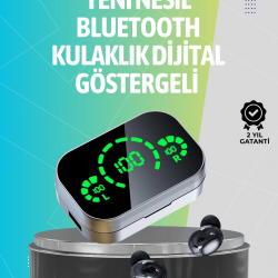 Mey İthalat® Kablosuz Kulak İçi Bluetooth Kulaklık – Dokunmatik Kontrol ve LED Şarj Ekranı