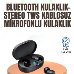 Mey İthalat® Kablosuz Kulak İçi Bluetooth Kulaklık Stereo Dokunmatik Kontrollü Kulaklık
