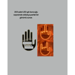 Mey İthalat® Kablosuz Kumandalı LED Jest Işığı – 3 Modlu Araba Arkası Mesaj Işığı, 203 LED ile Yüksek Parlaklık