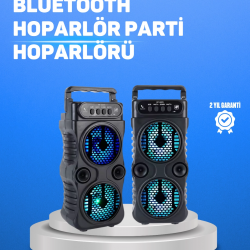 Mey İthalat® Kablosuz LED Işıklı Bluetooth Hoparlör – FM Radyolu, Mikrofon Girişli