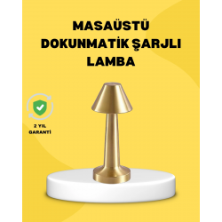 Mey İthalat® Kablosuz LED Masa Lambası 1800mAh 3 Renk Aydınlatma Dokunmatik