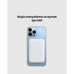 Mey İthalat® Kablosuz MagSafe Powerbank – iPhone Uyumlu, 10000 mAh, Isı Dağılımlı