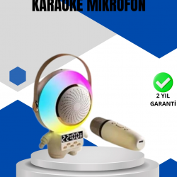 Mey İthalat® Kablosuz Mikrofonlu Astronot Tasarım Bluetooth Speaker Karaoke