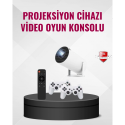 Mey İthalat® Kablosuz Mini Projeksiyon Cihazı Oyun ve Film İçin Taşınabilir Ev Sineması