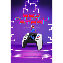 Mey İthalat® Kablosuz Oyun Konsolu Atari Game Stick Retro Konsol 520 Oyunlu