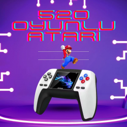 Mey İthalat® Kablosuz Oyun Konsolu Atari Game Stick Retro Konsol 520 Oyunlu