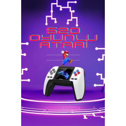 Mey İthalat® Kablosuz Oyun Konsolu Atari Game Stick Retro Konsol 520 Oyunlu
