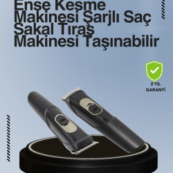 Mey İthalat® Kablosuz, Paslanmaz Çelik Bıçaklı Profesyonel Saç ve Sakal Tıraş Makinesi – Sessiz, Güçlü ve Ergonomik
