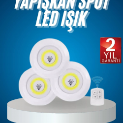 Mey İthalat® Kablosuz Pilli Işıldak  Masa Lambası Mutfak Tezgah Altı Banyo Dolabı Dolap İçi