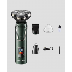 Mey İthalat® Kablosuz Profesyonel Erkek Bakım Seti – 3 Başlıklı, 3D Akıllı Kesim, Taşınabilir