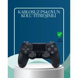Mey İthalat® Kablosuz PS4 Oyun Kolu Çift Motor Titreşimli Uzun Bataryalı