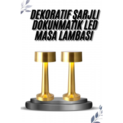 Mey İthalat® Kablosuz Renkli Masa ve Gece Lambası Altın Rengi Dokunmatik Led Lamba