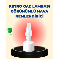 Mey İthalat® Kablosuz Retro Buhar Makinesi Gaz Lambası Tasarım Ledli Difüzör