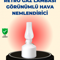 Mey İthalat® Kablosuz Retro Buhar Makinesi Gaz Lambası Tasarım Ledli Difüzör