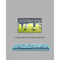 Mey İthalat® Kablosuz Retro Klavye ve Mouse Seti – 104 Tuşlu, Sessiz Yazım